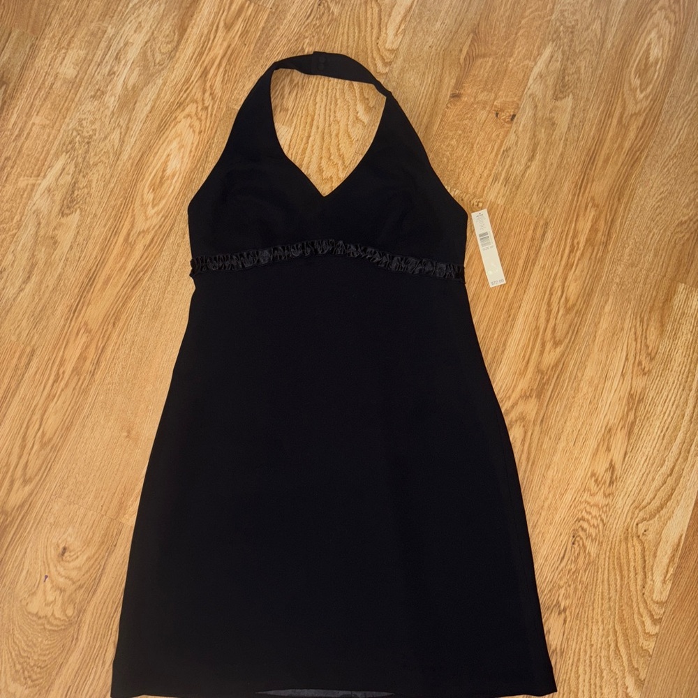 Elegant Black Halter Dress NWT